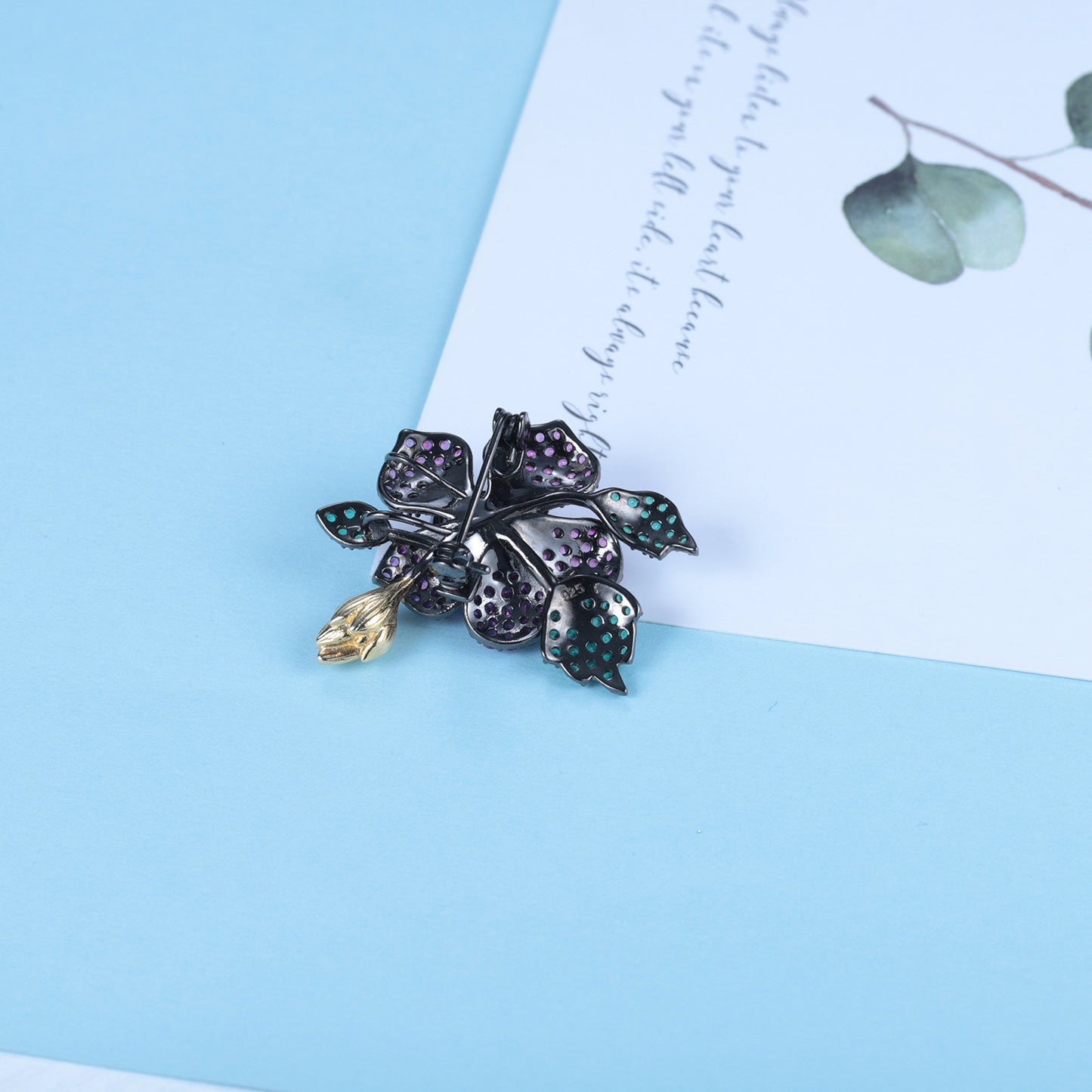 Designer Natural Citrine | Amethyst | Garnet Brooch Pendant Dual-Purpose Natural Wind Flower 925 Silver Colored Gemstone Brooch Necklace