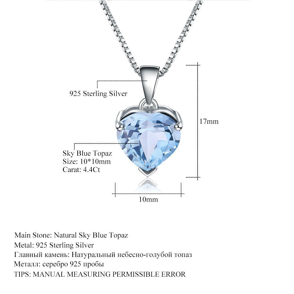 Love Topaz | Amethyst | Garnet Pendant Necklace 925 Sterling Silver Natural Colored Treasure Pendant