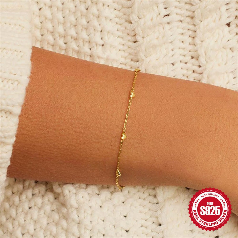 Minimalist Love Bracelet 925 Sterling Silver Gift for Her