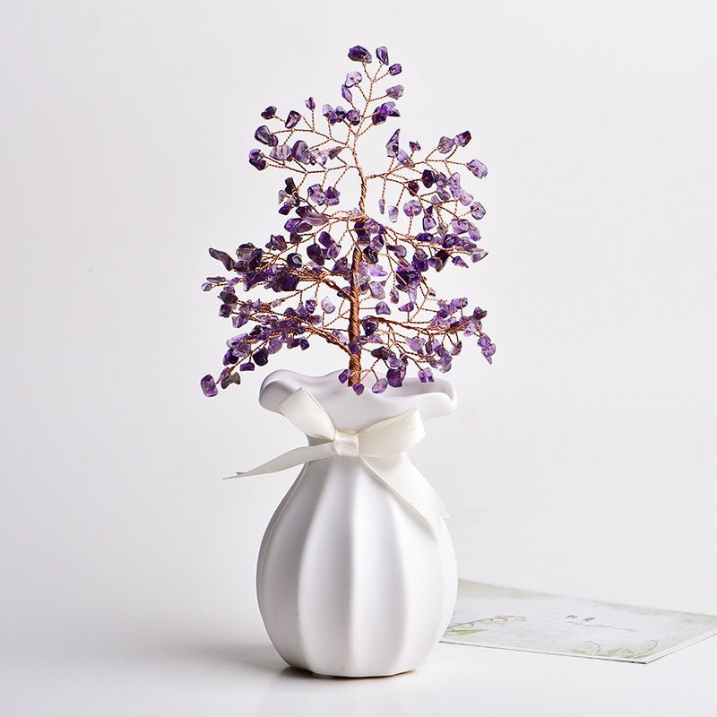 Natural Crystal Ceramic Vases - Modern Minimalist Desk Decor Collection