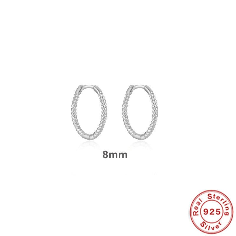 Twist Huggies Hoop Earrings 925 Sterling Silver Gift for Her