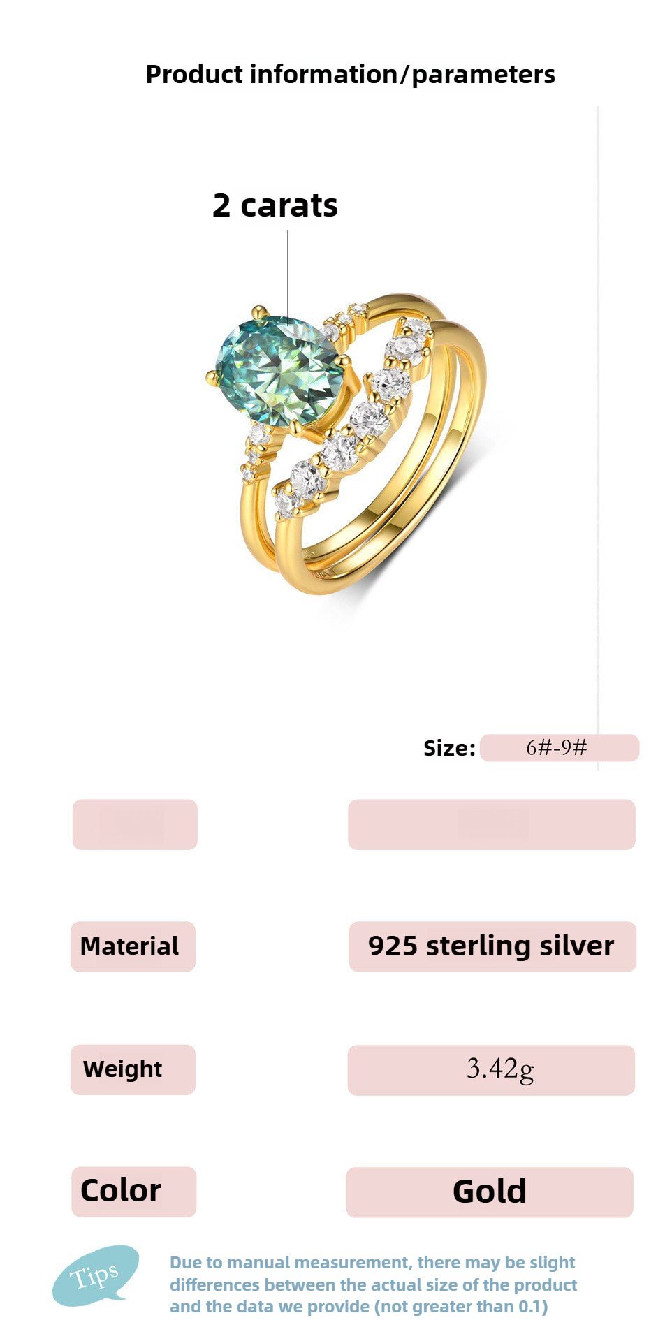 Vintage Green Oval Moissanite Ring Set - 2CT Antique Style Bridal Set in Gold & White Gold