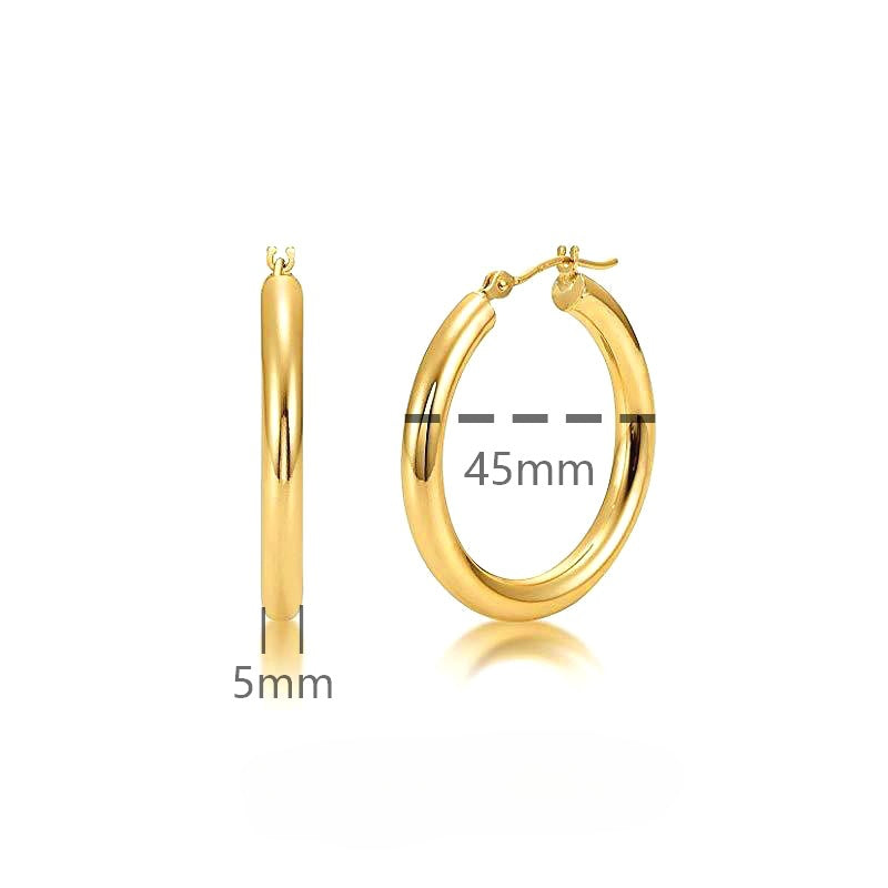 Round Hoop Earrings 925 Sterling Silver Shiny Hoops Handmade with Love