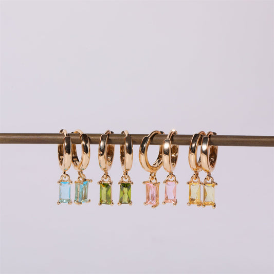 14k Gold Birthstone Huggie Hoops | Personalized Gemstone Earrings for Mom | Valentine's Day Gift