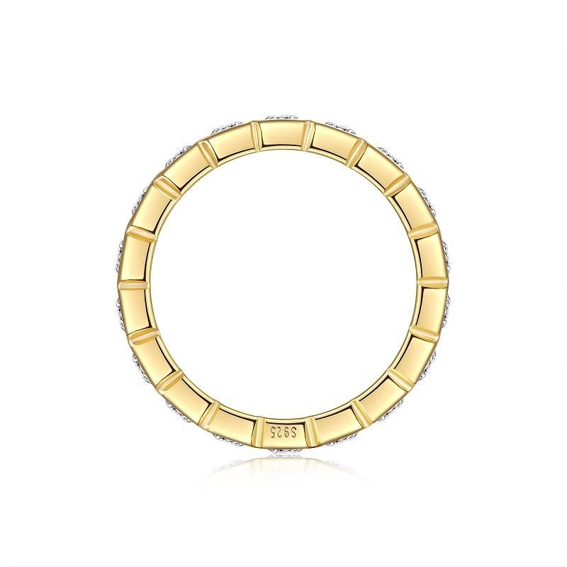 18k Gold Filled Chunky Moissanite Eternity Band Ring Gift for Her