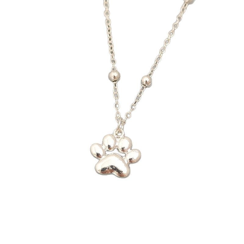 Bohemian Paw Print Pendant Beaded Anklet