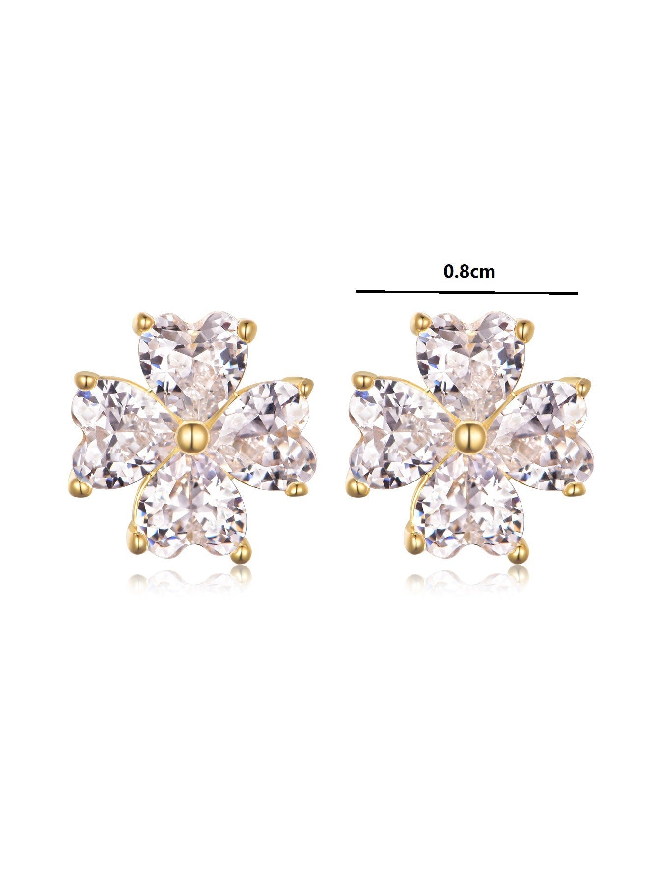 2.4ct Heart Moissanite Stud Earrings 925 Silver Plated 18k Gold