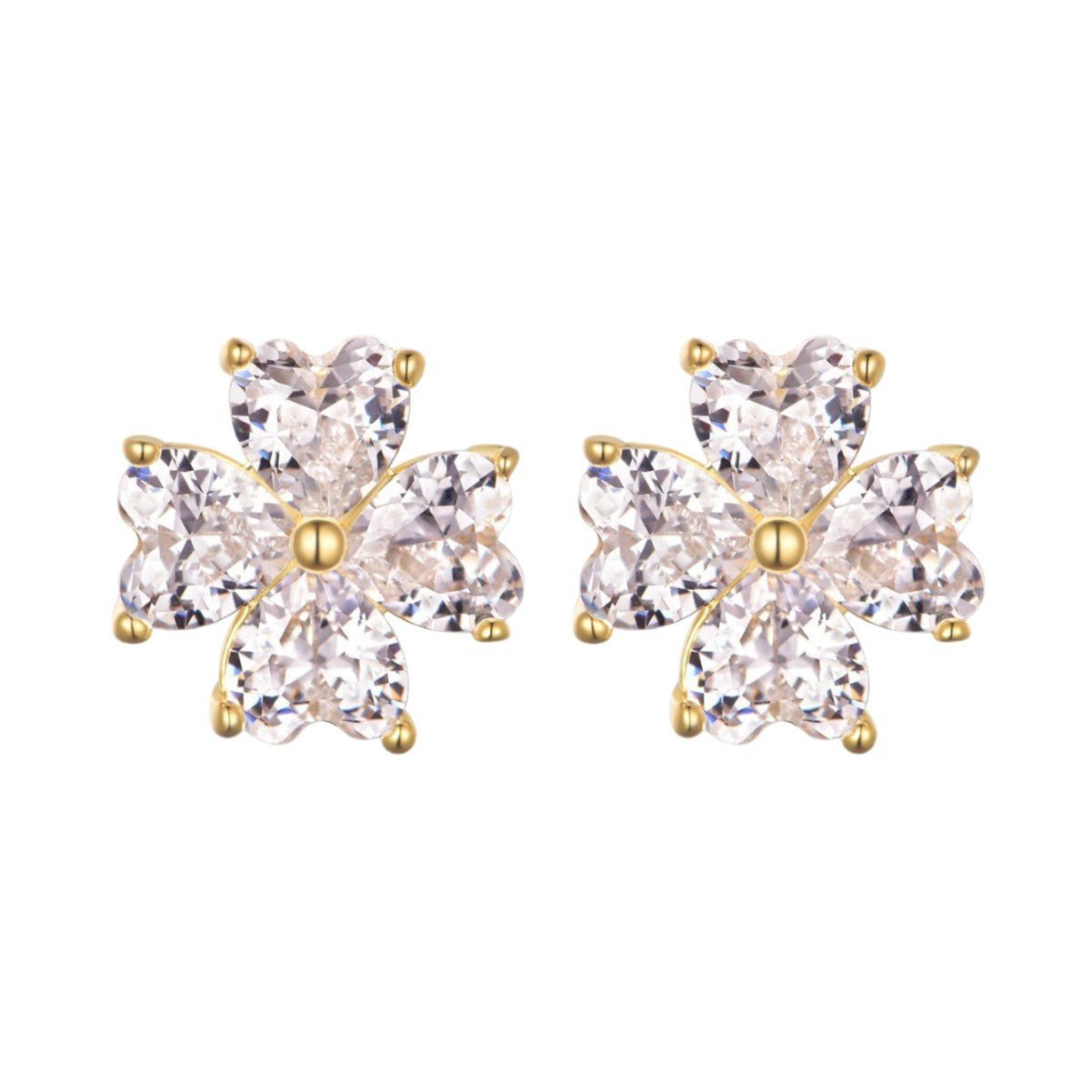 2.4ct Heart Moissanite Stud Earrings 925 Silver Plated 18k Gold