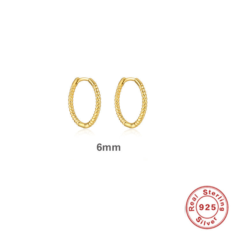 Twist Huggies Hoop Earrings 925 Sterling Silver Gift for Her