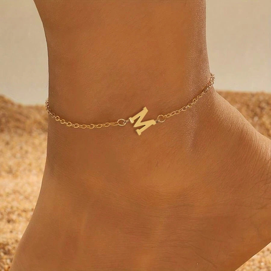 Initial Simple Anklet Gift For Her