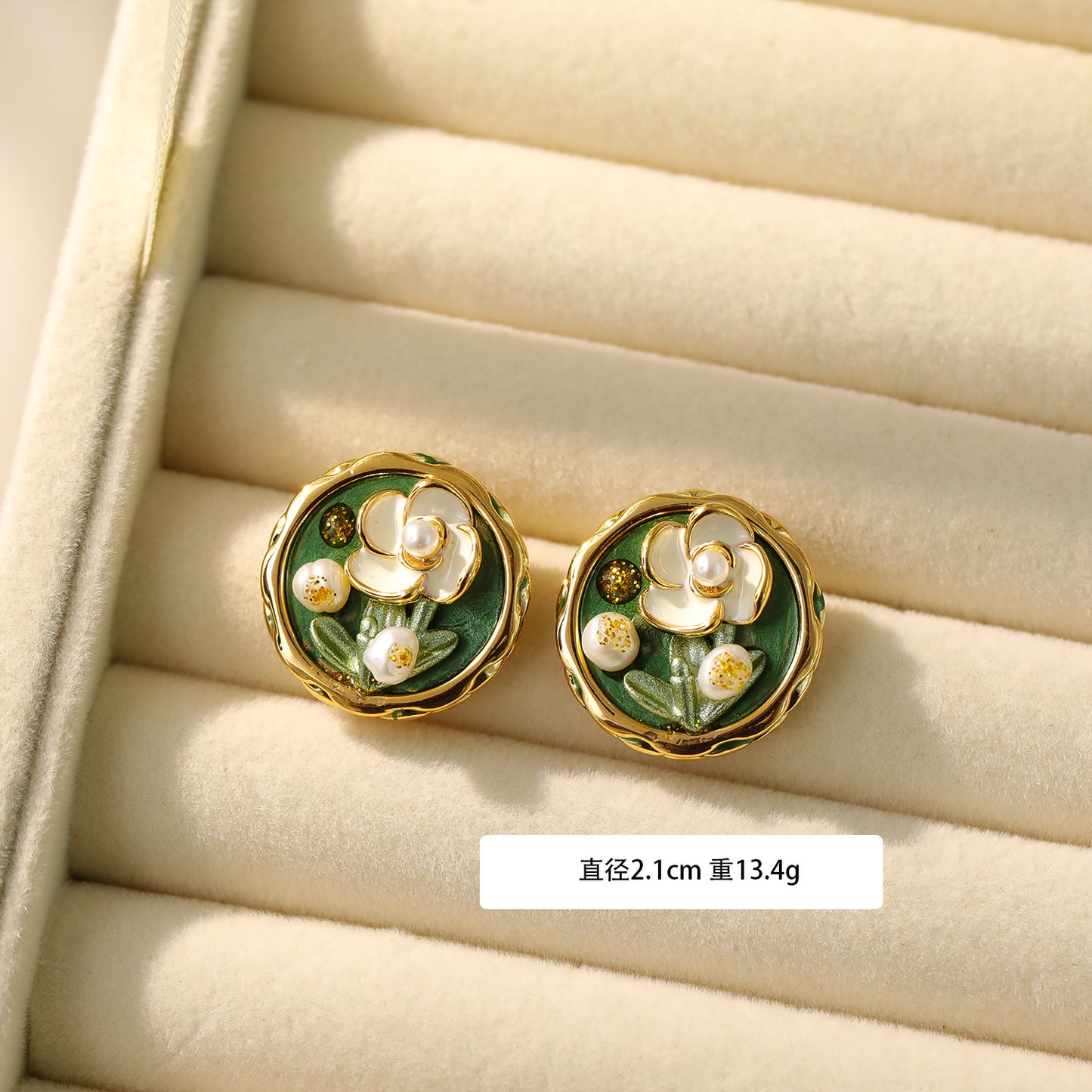 Oil Painting Style Earrings, Pearl Earrings For Women