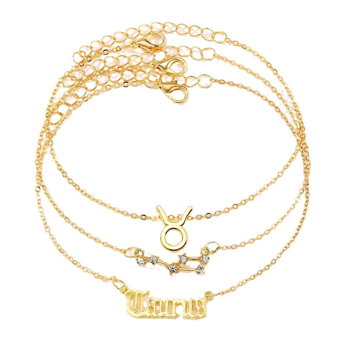 12 Constellation Alloy Anklet Women's Multi-layer Twelve Stars Gold