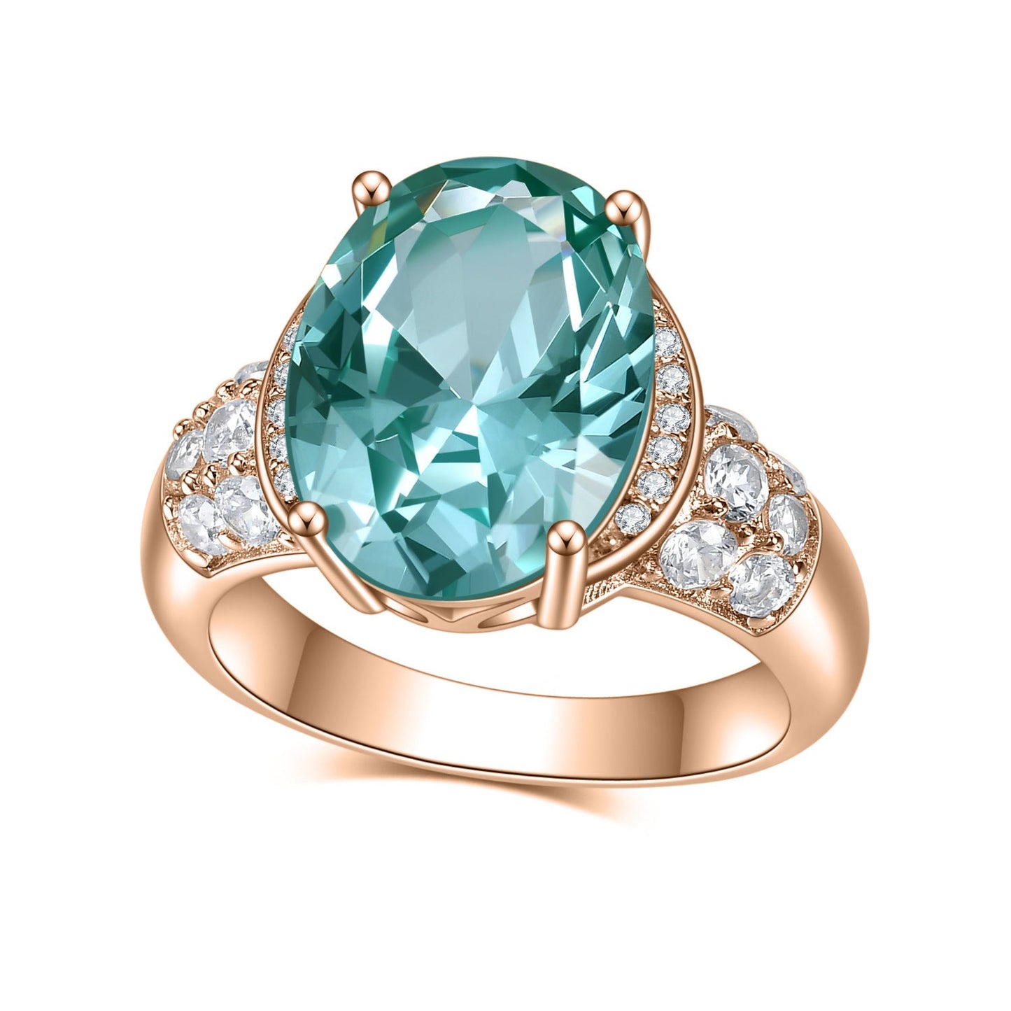 7Ct Oval Cultivated Blue Spinel Green Spinel 925 Sterling Silver Ring Engagement Wedding Anniversary Birthday Gift