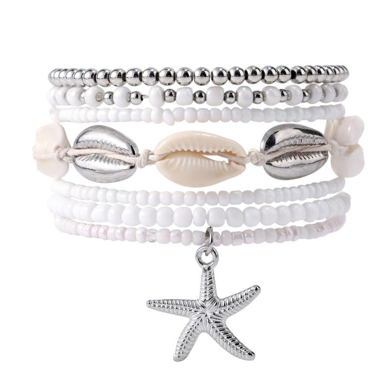 Bohemian Style Bead Anklet Suit Summer Leisure