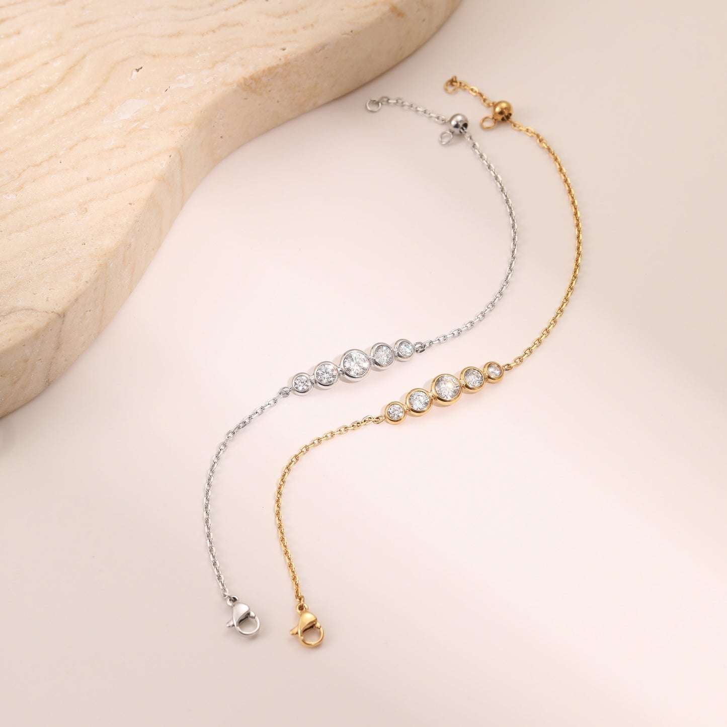 Love Zircon Bracelet 18k Gold Plated Stainless Steel