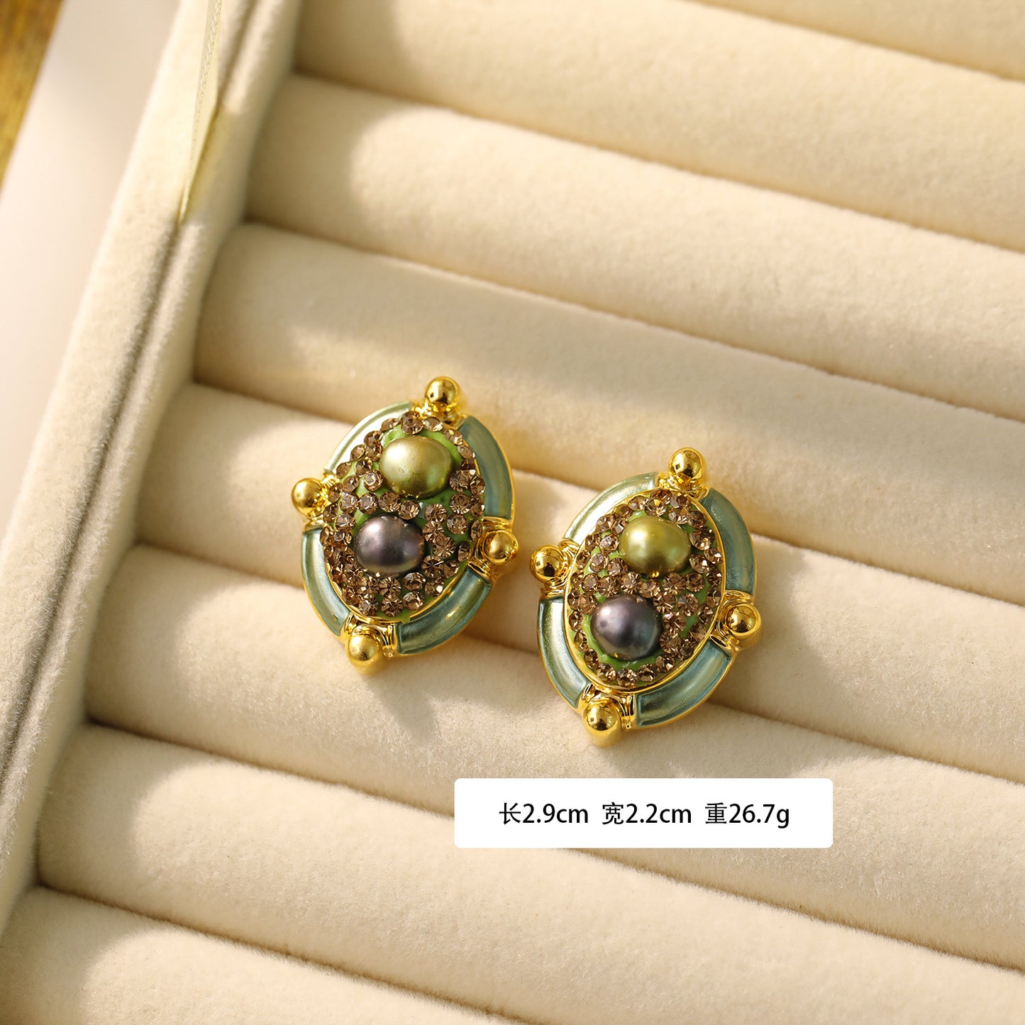 Oil Painting Style Earrings, Pearl Earrings For Women