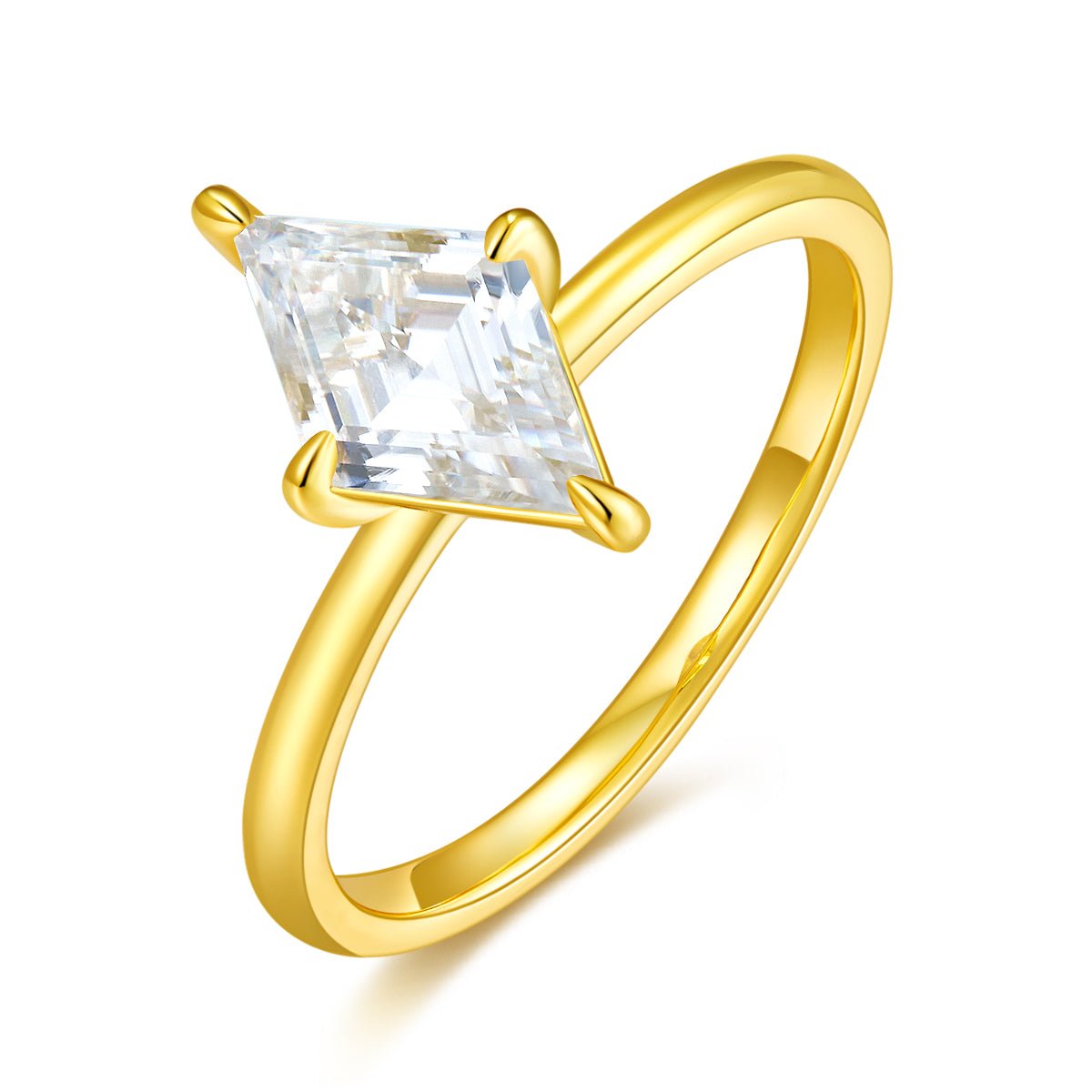 925 Moissanite Solitaire Rhombus Engagement Ring | 1.8g D Color VVS Clarity | Fine Craftsmanship