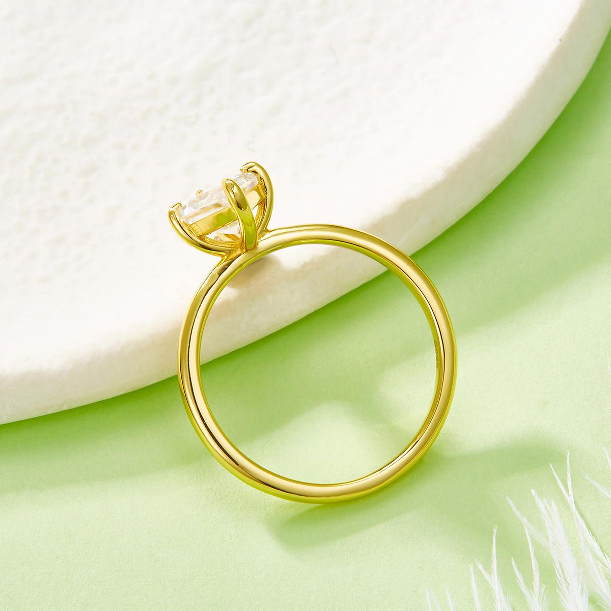 925 Moissanite Solitaire Rhombus Engagement Ring | 1.8g D Color VVS Clarity | Fine Craftsmanship