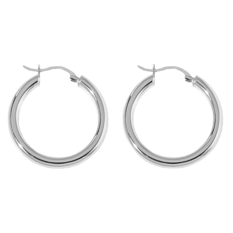 Round Hoop Earrings 925 Sterling Silver Shiny Hoops Handmade with Love