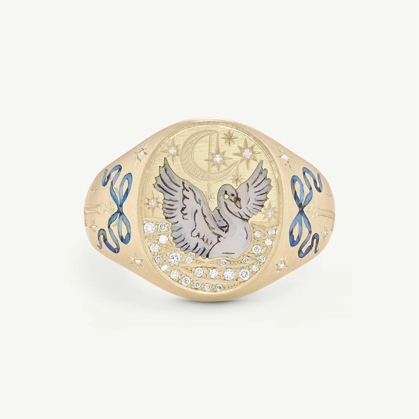 Whimsical Floral Rabbit & Butterfly Statement Ring | Colorful Painted Stainless Steel
