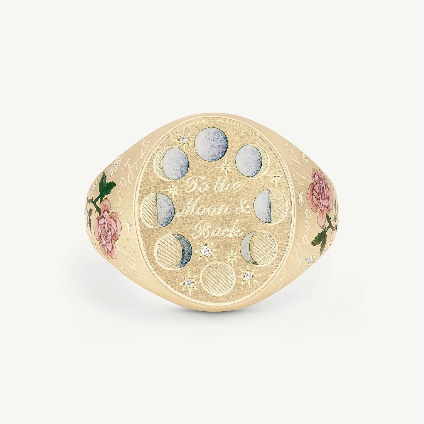 Whimsical Floral Rabbit & Butterfly Statement Ring | Colorful Painted Stainless Steel