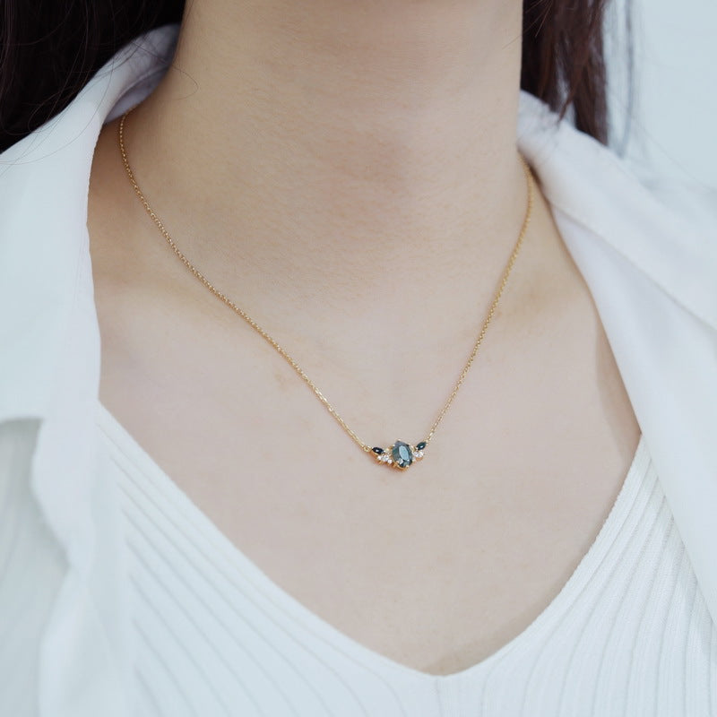 Opal Gold Moss Agate Necklace - Natural Gemstone Jewelry, Perfect Gift for Her