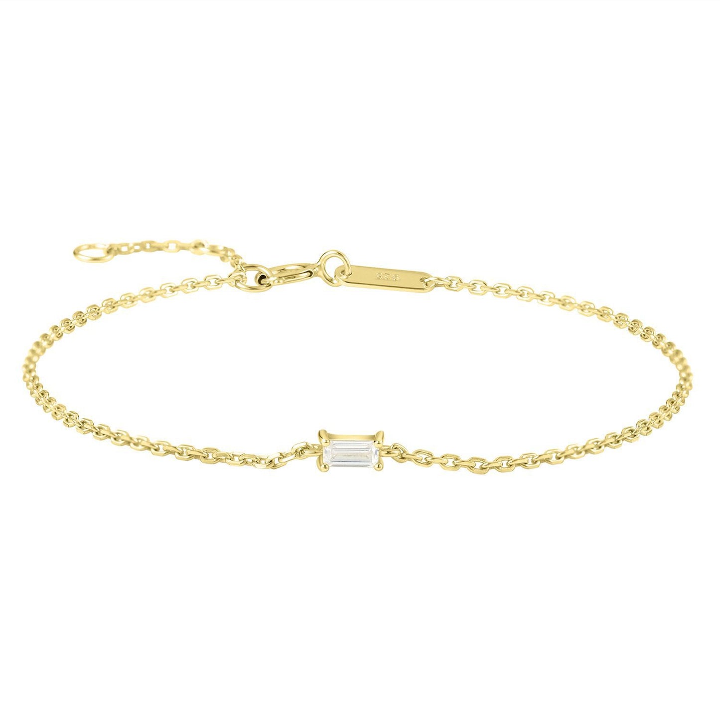 Emerald Cut Moissanite Bracelet 925 Sterling Silver Bracelet  Anniversary Birthday Mother's Day Gift for Her