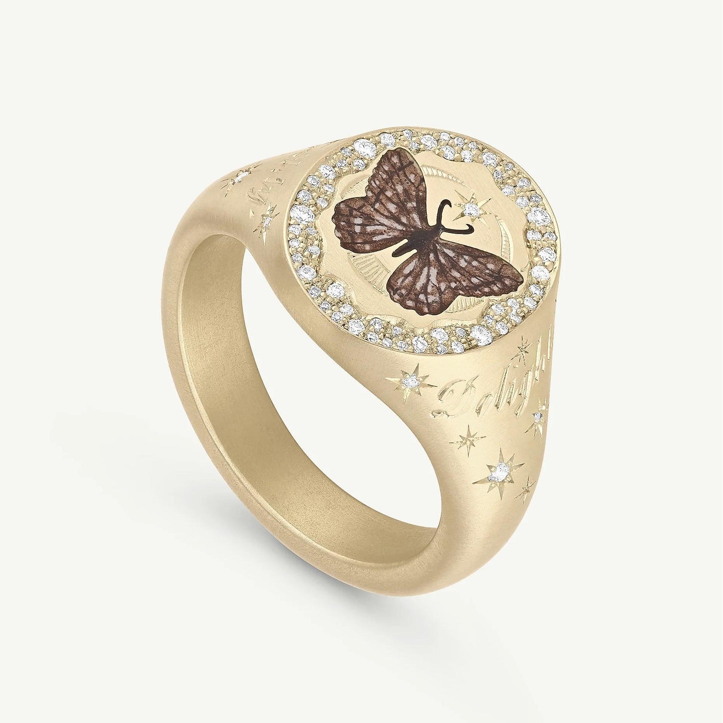 Whimsical Floral Rabbit & Butterfly Statement Ring | Colorful Painted Stainless Steel