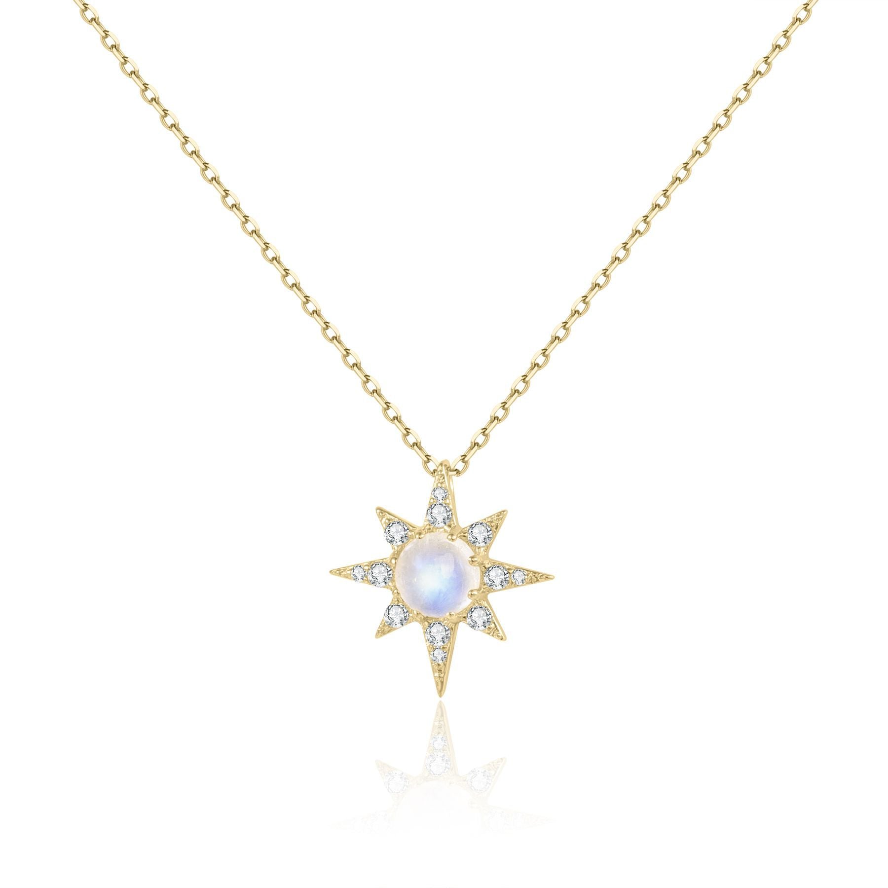 Sun Natural Cream Blue Moonstone Pendant Necklace