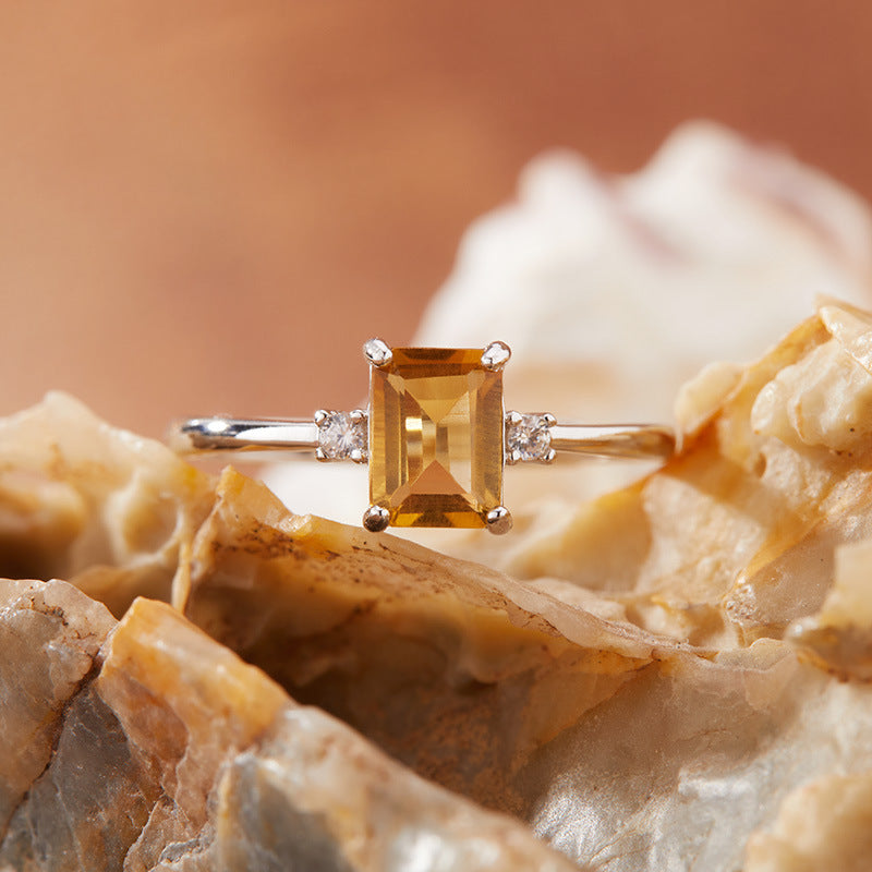 Natural Peridot Ring 14K White Gold Vermeil, August Birthstone Gold Ring, Engagement Ring, Promise Ring, Anniversary Gift, Birthday gift for her