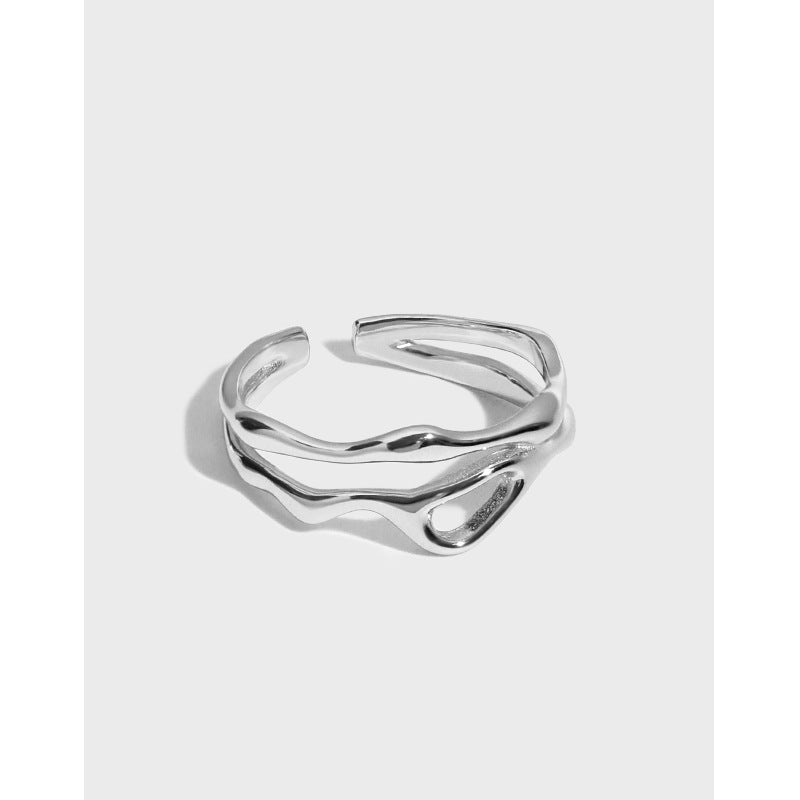 925 Sterling Silver Wave Ring - Boho Style Jewelry