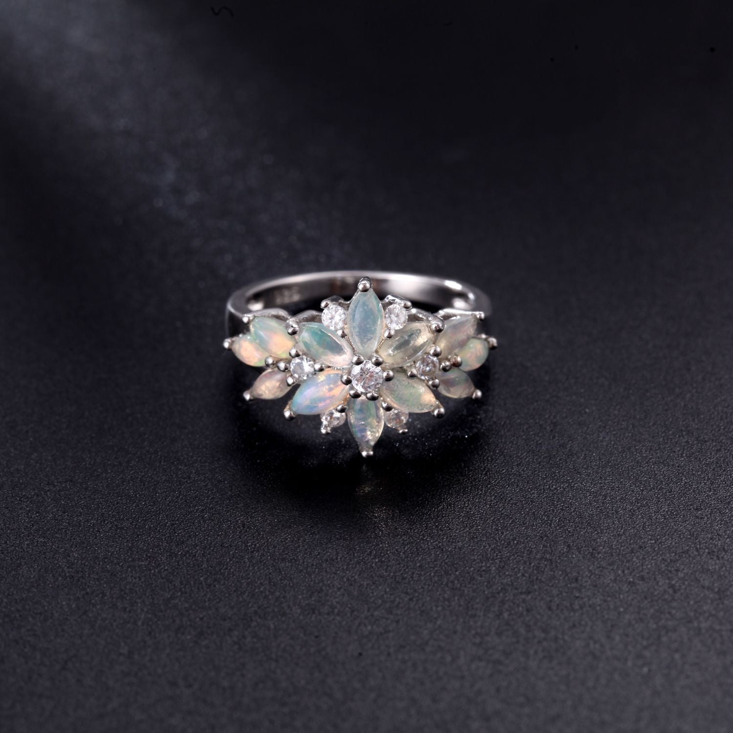 Natural Gemstones Promise Engagement Ring