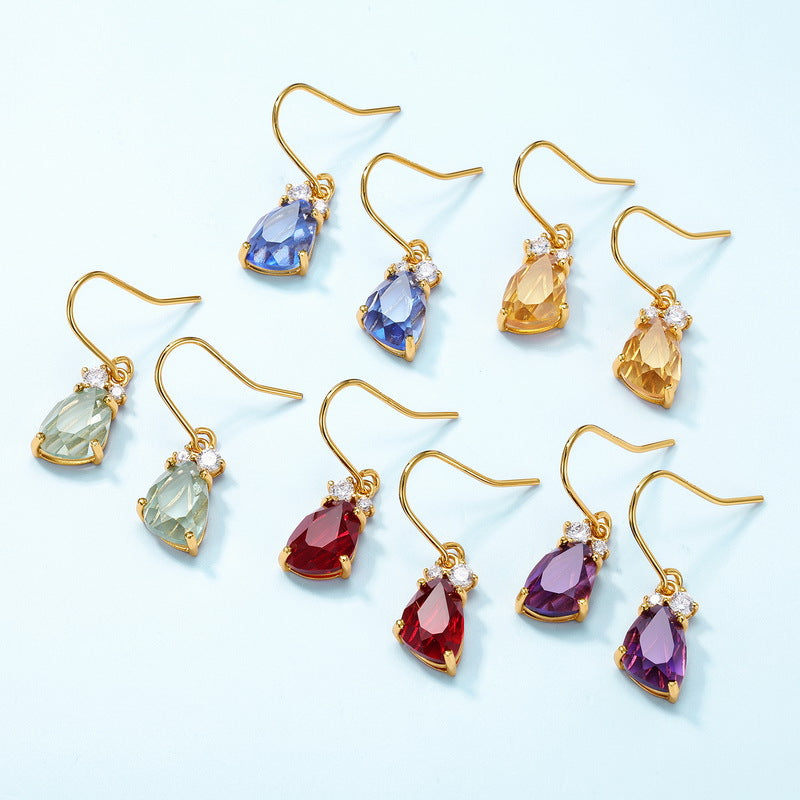 Irregular Crystal Dangle Drop Earrings in 925 Sterling Silver