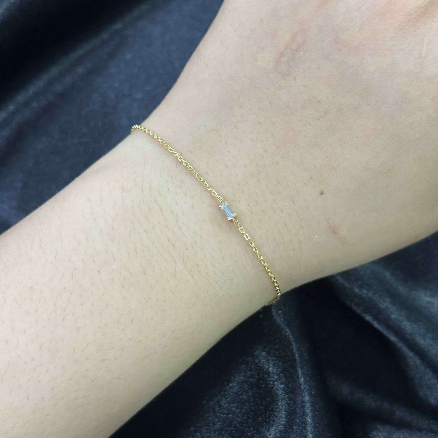 Emerald Cut Moissanite Bracelet 925 Sterling Silver Bracelet  Anniversary Birthday Mother's Day Gift for Her