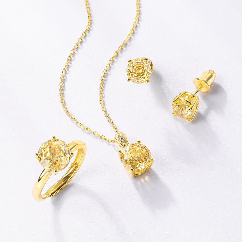 Minimalist Rose Cut Stud Earrings | Pink Cubic Zirconia in 925 Silver