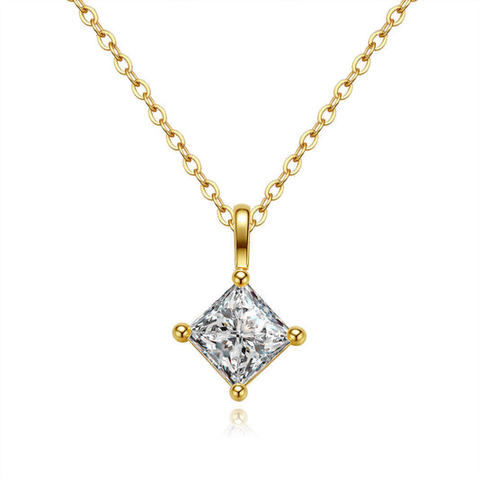 Princess Cut Mossanite Necklace