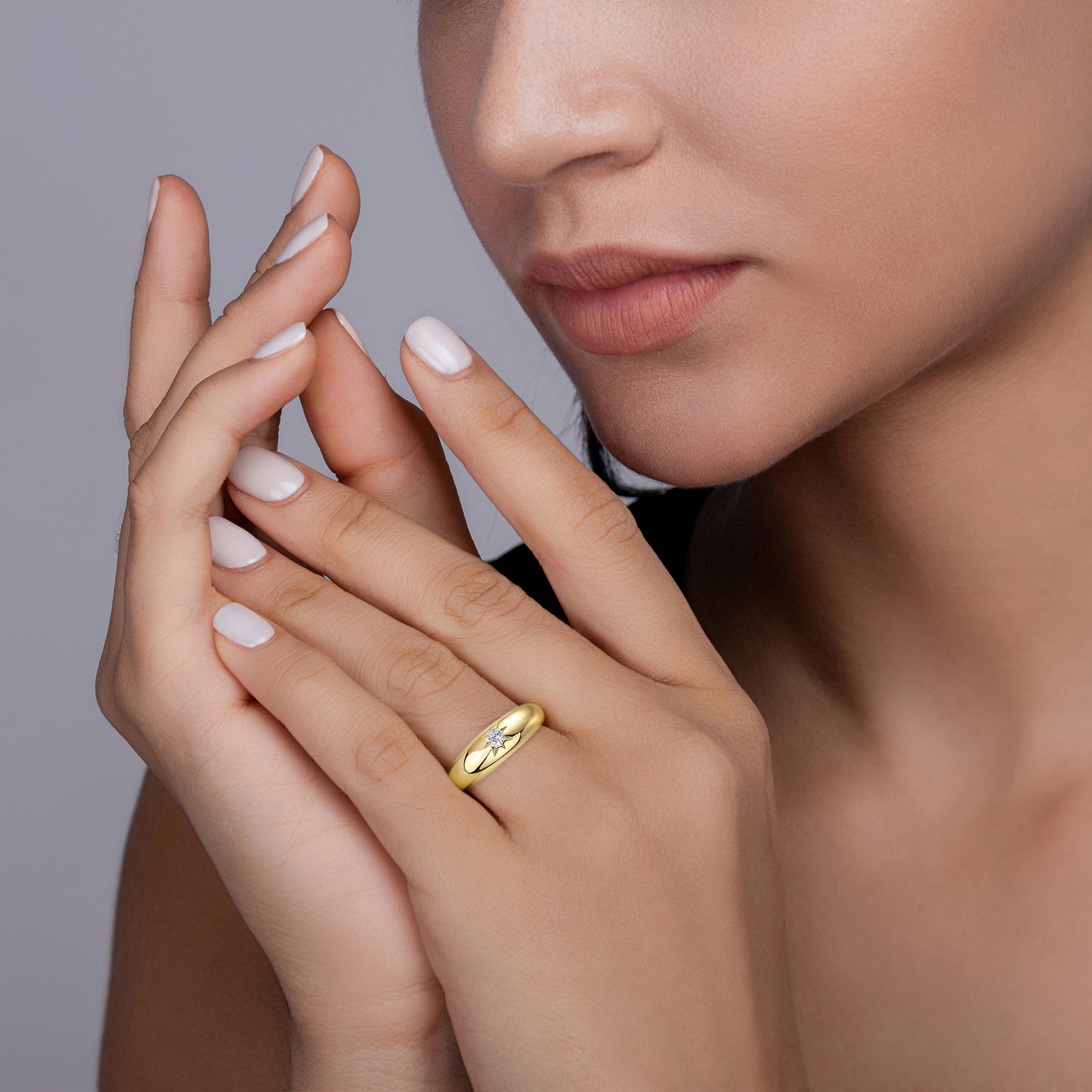 Thin Starburst Diamond Ring Star Setting Celestial Ring Dainty Minimalist Jewelry Gift for Her