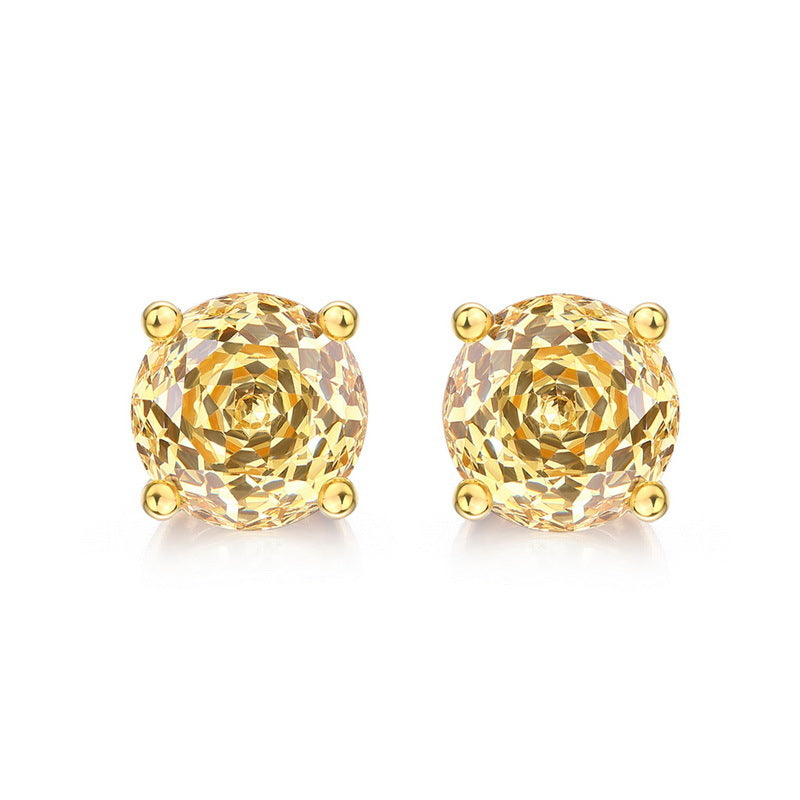 Minimalist Rose Cut Stud Earrings | Pink Cubic Zirconia in 925 Silver
