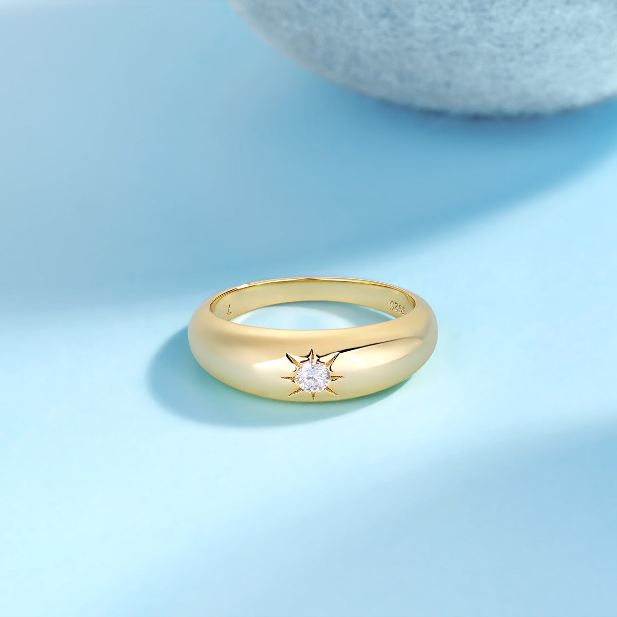 Thin Starburst Diamond Ring Star Setting Celestial Ring Dainty Minimalist Jewelry Gift for Her
