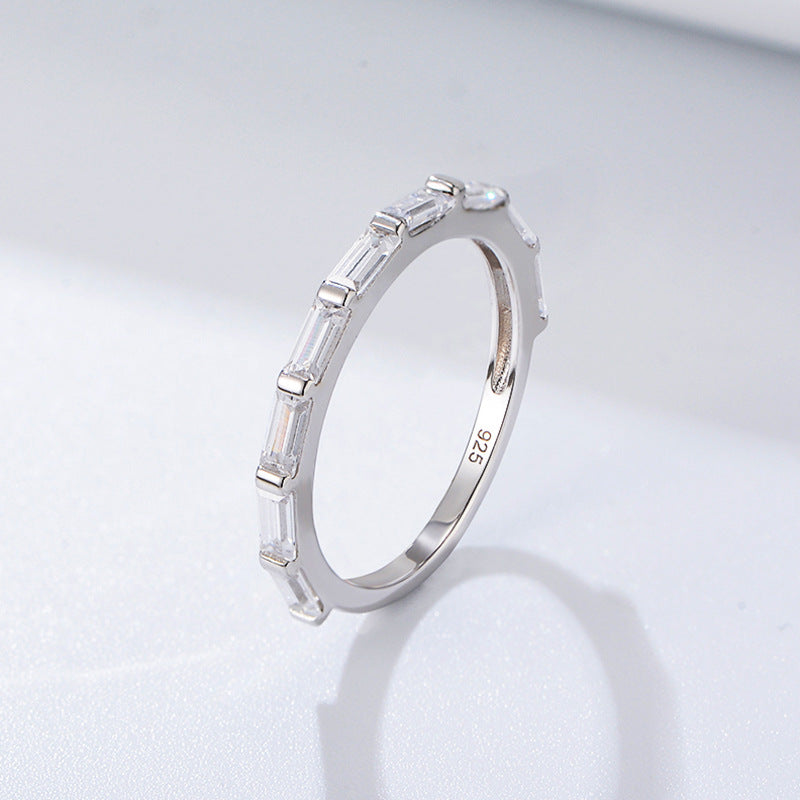 Dainty & Minimalist 7 Baguette CZ Band Ring