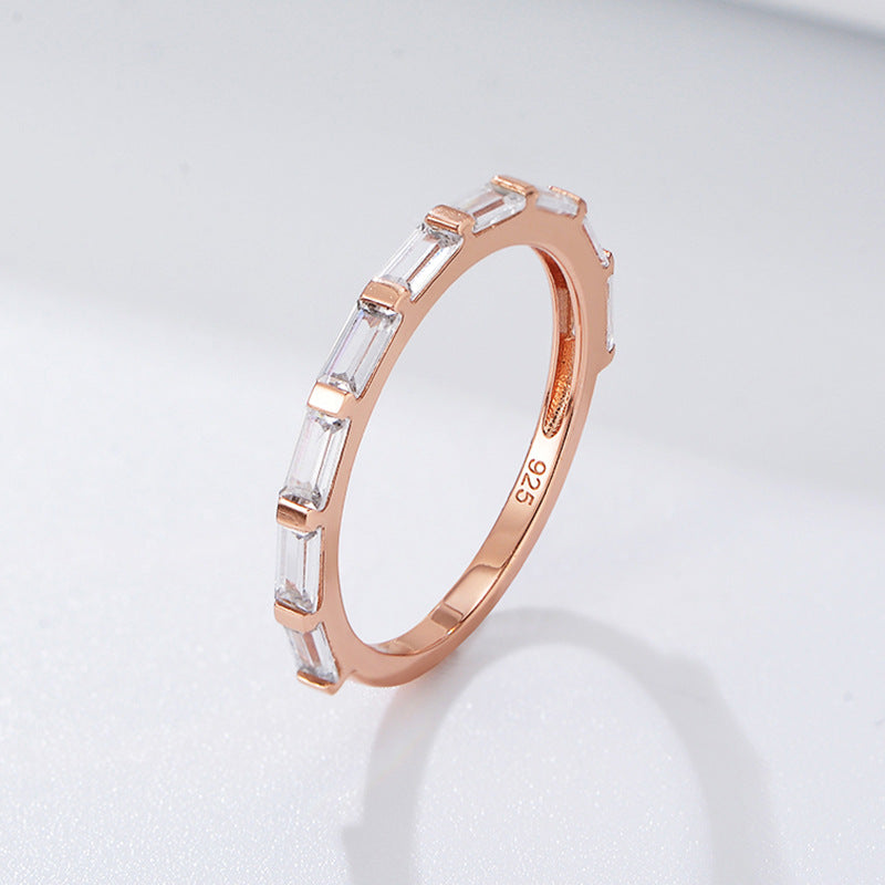 Dainty & Minimalist 7 Baguette CZ Band Ring