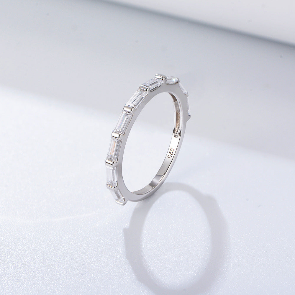 Dainty & Minimalist 7 Baguette CZ Band Ring