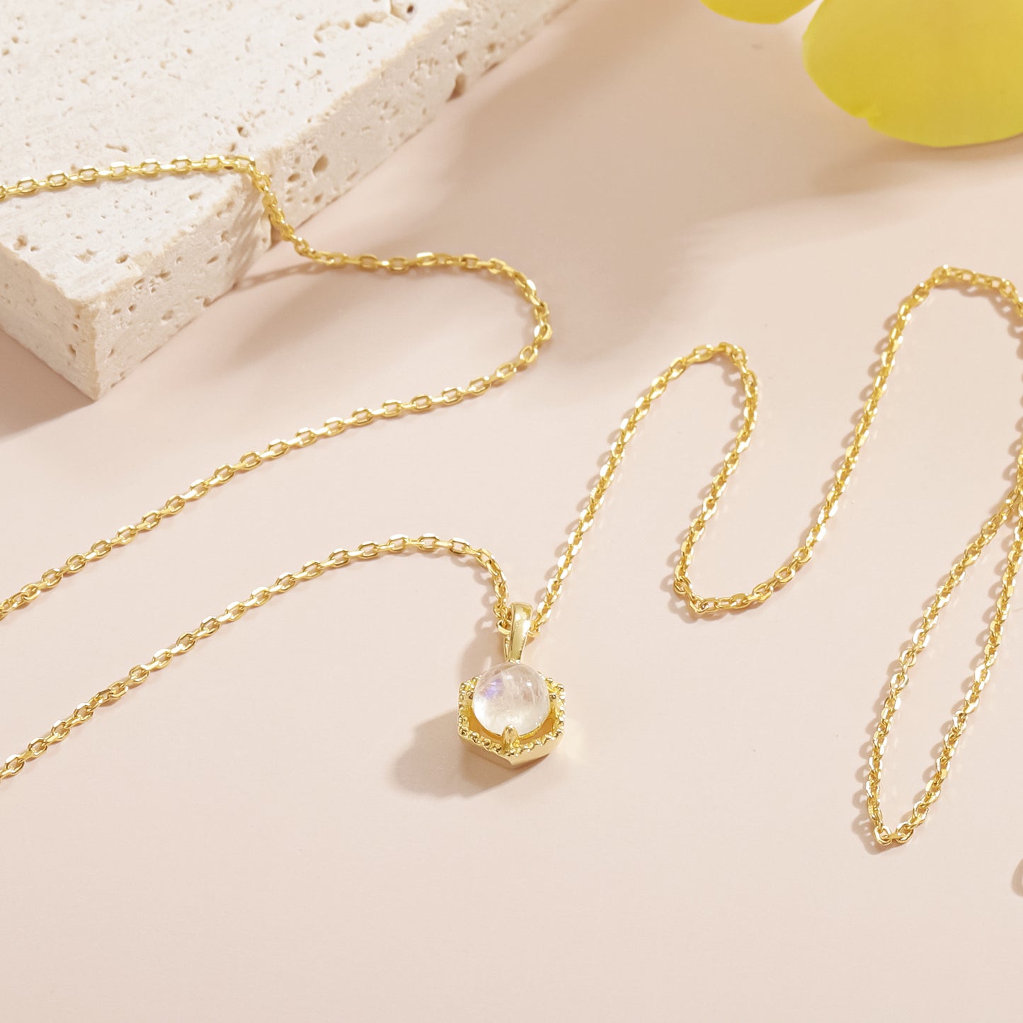 June Birthstone Necklace, Dainty Moonstone Pendant for Bridesmaids Gift