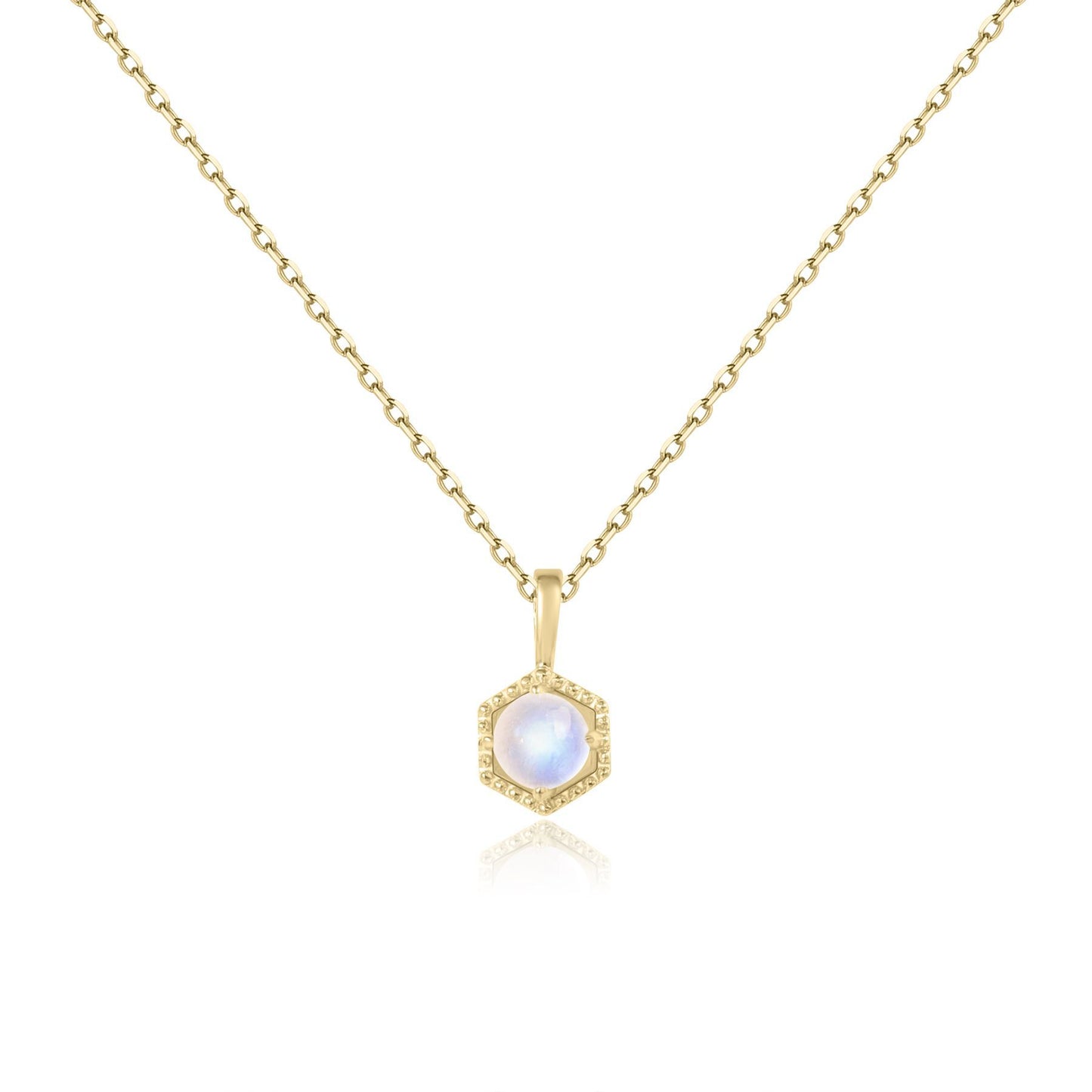 June Birthstone Necklace, Dainty Moonstone Pendant for Bridesmaids Gift