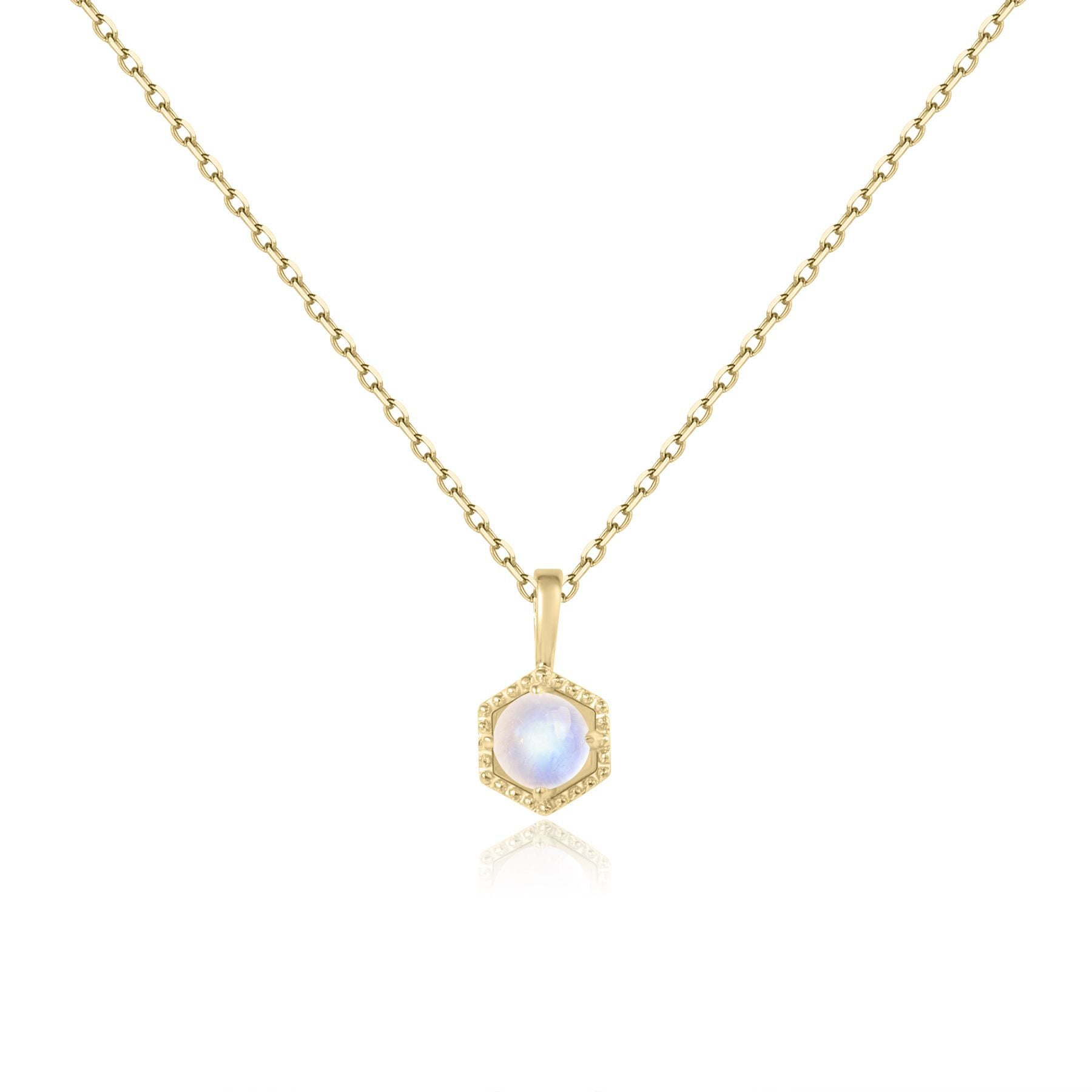June Birthstone Necklace, Dainty Moonstone Pendant for Bridesmaids Gift
