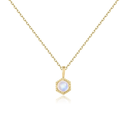 June Birthstone Necklace, Dainty Moonstone Pendant for Bridesmaids Gift