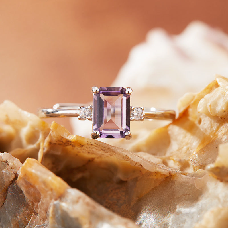 Natural Peridot Ring 14K White Gold Vermeil, August Birthstone Gold Ring, Engagement Ring, Promise Ring, Anniversary Gift, Birthday gift for her