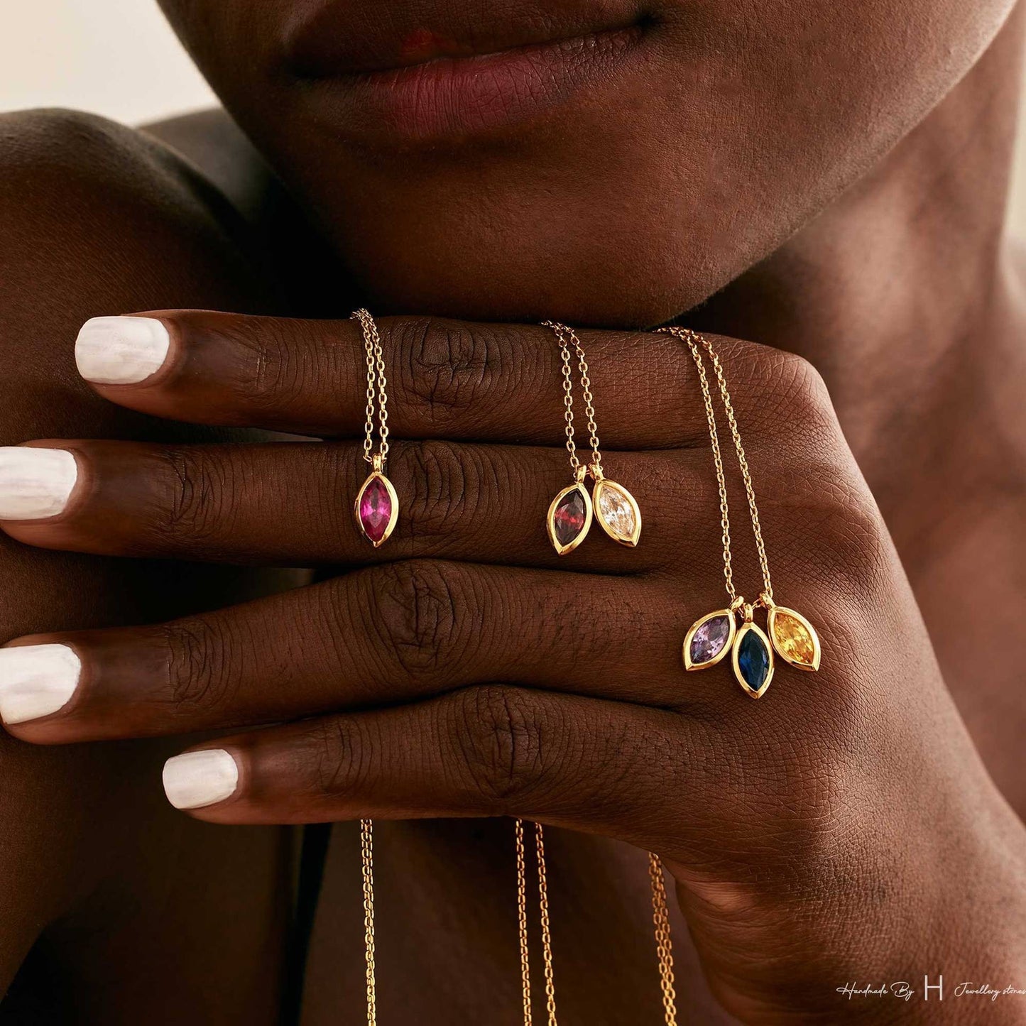 Custom Leaf Birthstone Necklace, Marquise Birthstone Necklace, Anniversary Family Gift, Birthday Gift, Grandma Gift,Mothers Day Gift for Her