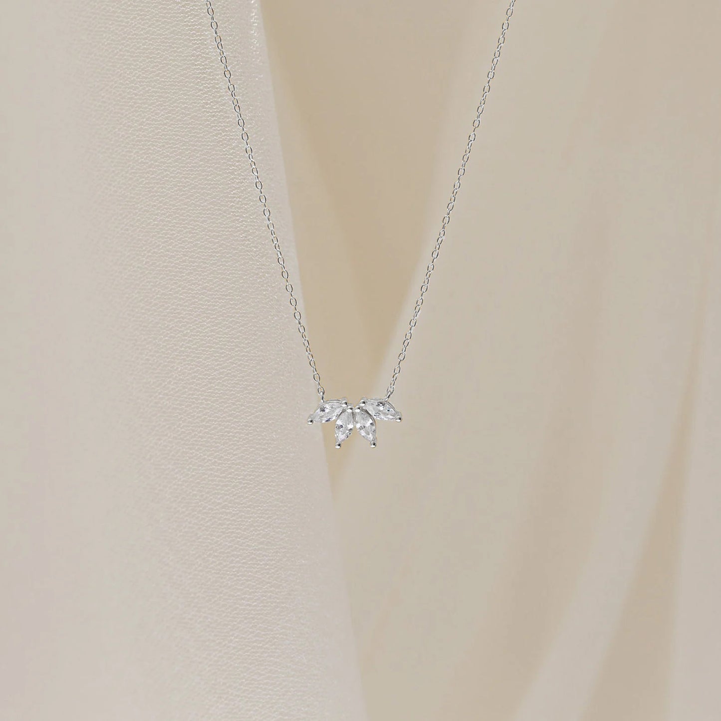 Marquise Flower Petal Necklace – Elegant Bridesmaid & Mom Gift