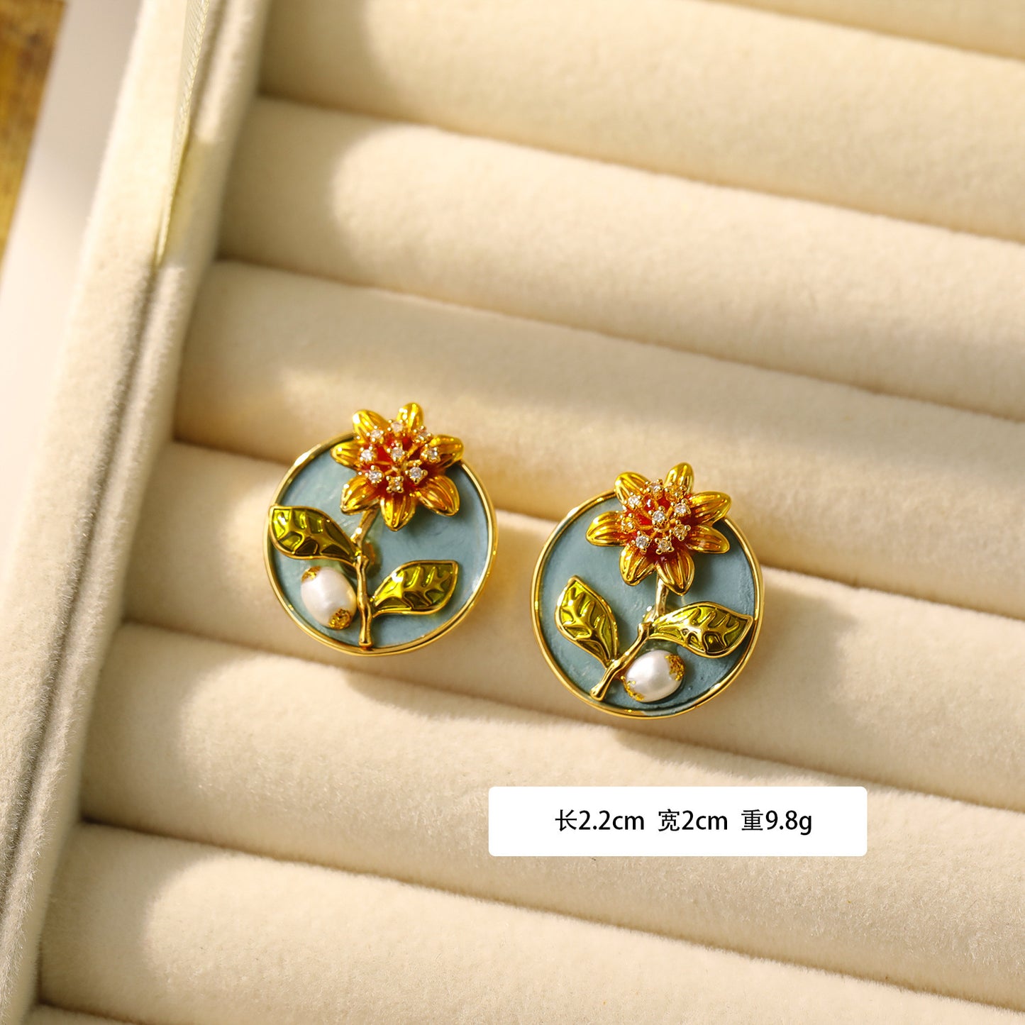 Oil Painting Style Earrings, Pearl Earrings For Women